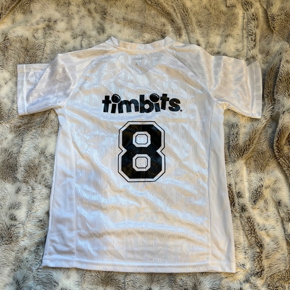 Tim Horton's timbits White Soccer Jersey #8 - Kids Youth Small - Picture 3 of 3